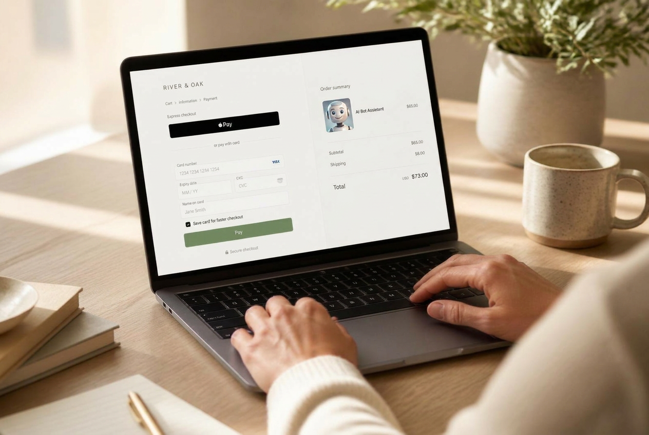 Checkout screen showing a bot team member being activated